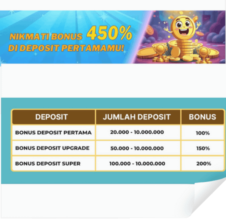 Nikmati Bonus 450% Di Deposit Pertamamu!